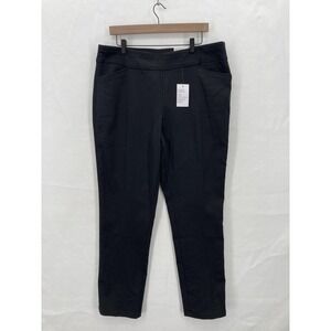 Croft & Barrow Pants Womens 16 Black Effortless Stretch Straight Leg Mid Rise